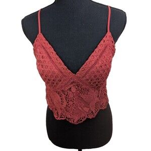 Abercrombie & Fitch Crop Top Crochet Bohemian Festival Floral Size Medium